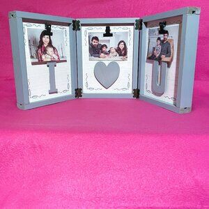 I Love You Picture Frame Light Gray Distressed Look NWT